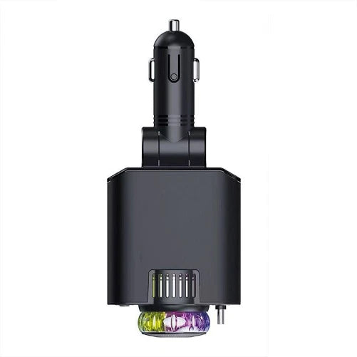 Cargador de Carro 4en1 Retráctil — Carga Rápida 45W + Aromaterapia + Luz Estelar